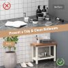 2-Tier Heavy Duty HDPE Shower Chair with Storage Shelf and Anti-slip Foot Pads